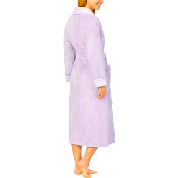 CAROLE HOCHMAN ladies plush wrap robe Light Purple size LARGE Material: PLUSH - Picture 2 of 7